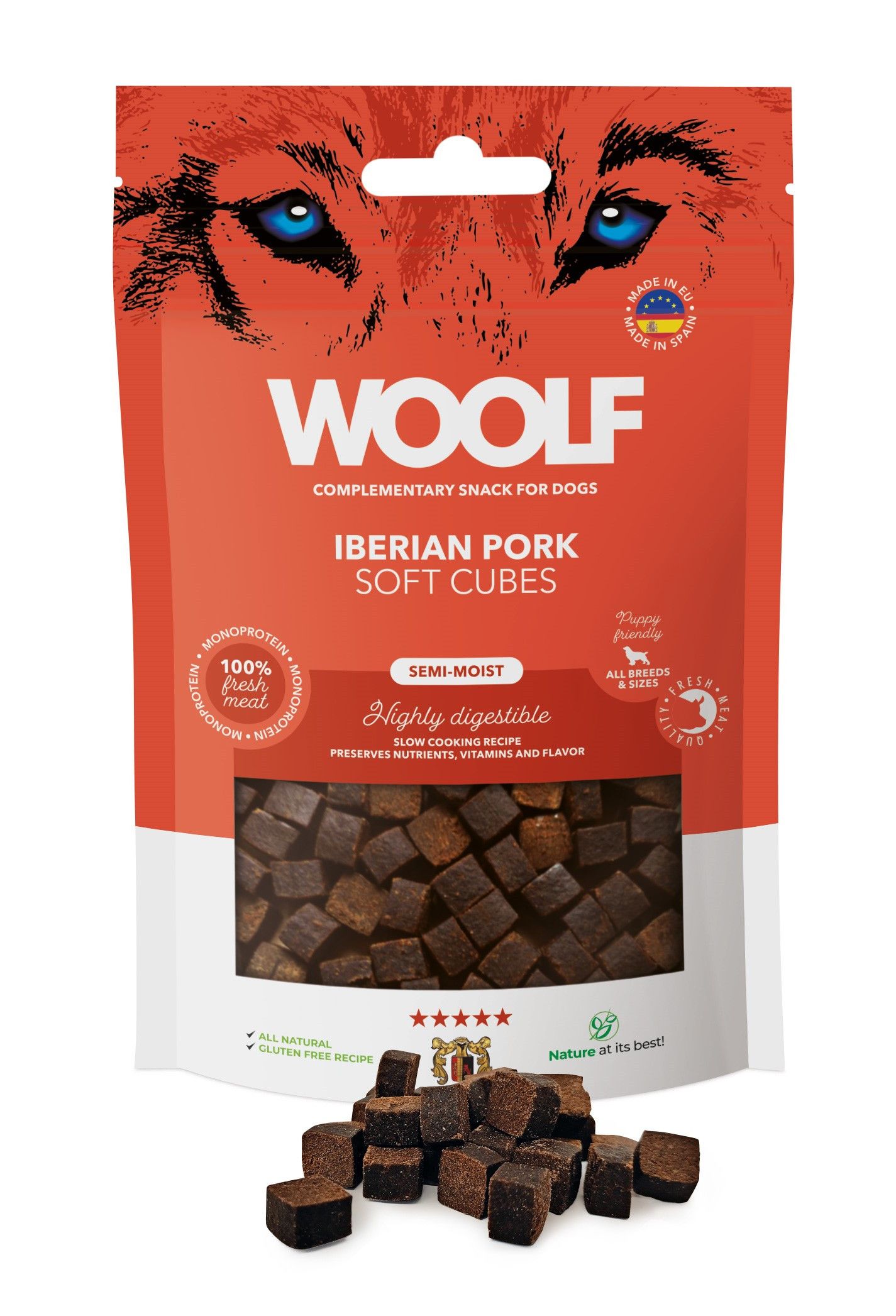 Woolf Soft Cubes Iberian Pork Monoprotein 100g