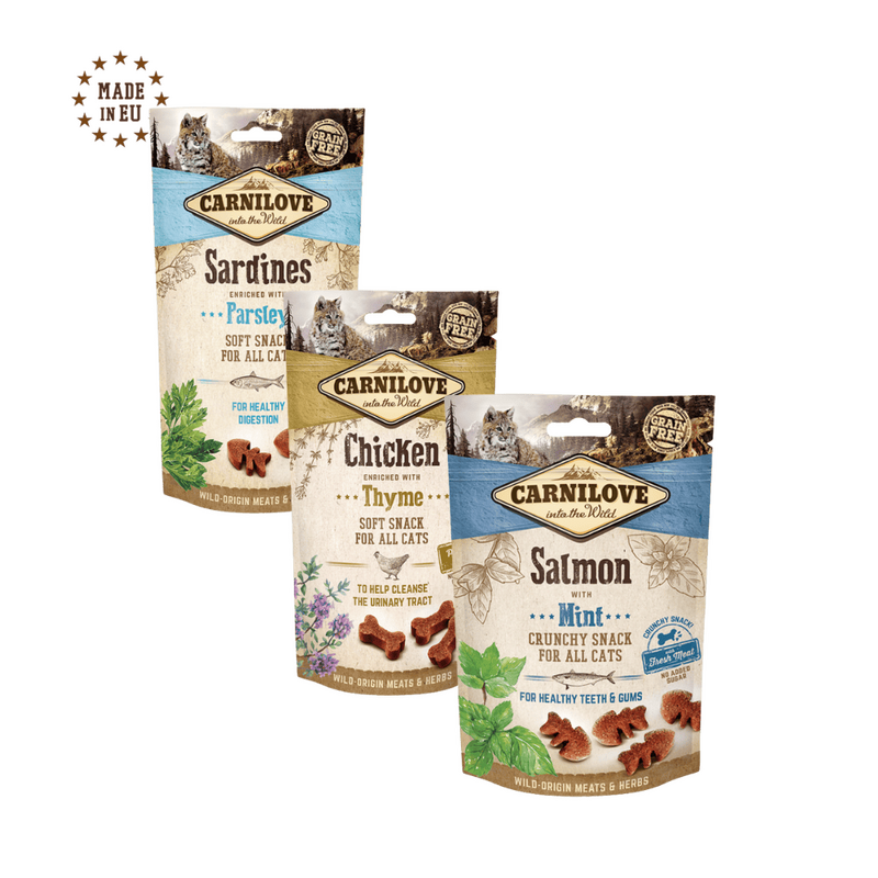 Carnilove Cat Snackpack MIX (3x50g) Mix przysmaków w ekonomicznym trójpaku
