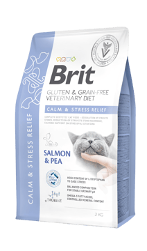 Brit Veterinary Diet Cat Calm & Stress Relief, łosoś i groch, 2 kg Pełnoporcjowa karma dla kotów z problemami układu moczowego Brit Veterinary Diet Cat Calm & Stress Relief, łosoś i groch, 2 kg Pełnoporcjowa karma dla kotów z problemami układu moczowego