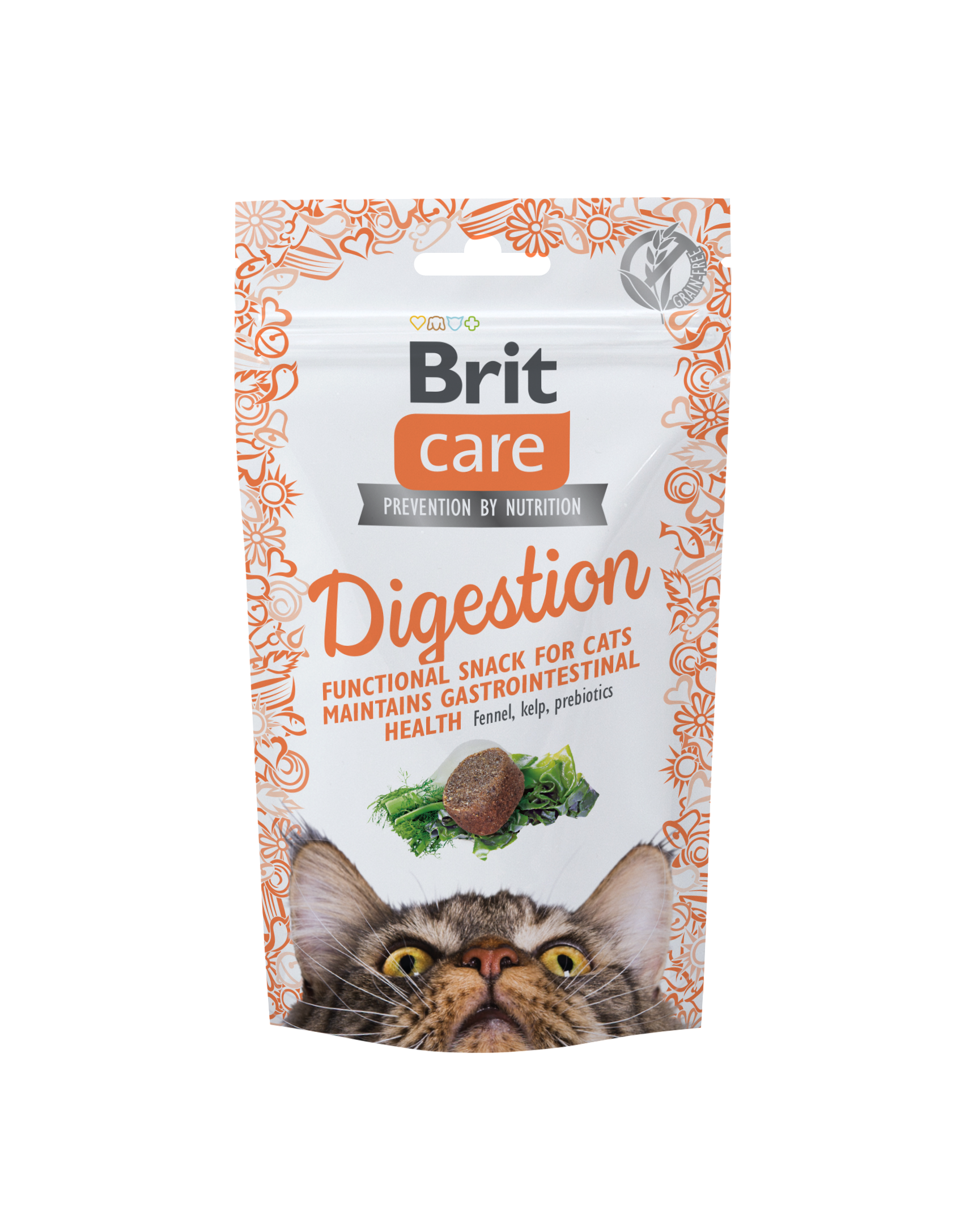 Brit Care Cat Snack Digestion, tuńczyk, 50 g Przekąska dla kota wspierająca trawienie