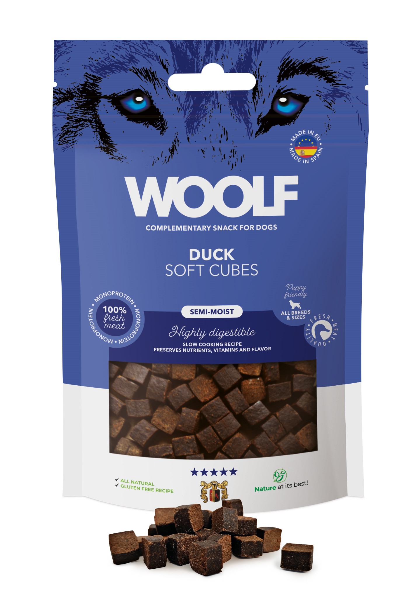 Woolf Soft Cubes Duck Monoprotein 100g