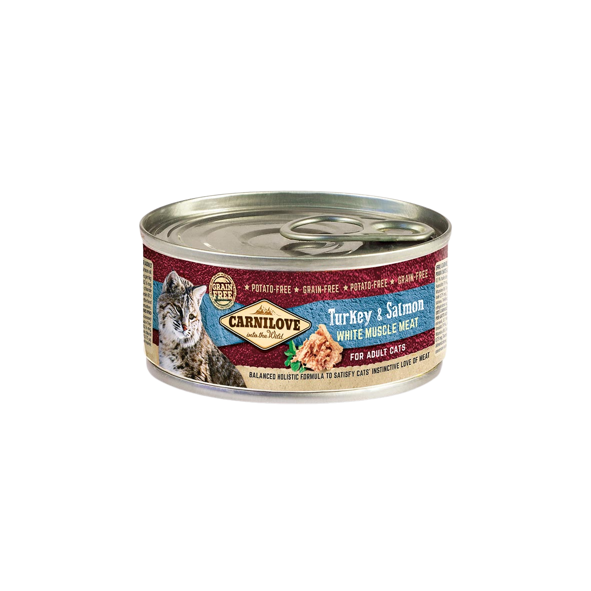 Carnilove Cat White Muscle Meat Adult, indyk i łosoś, 100g Pełnoporcjowa karma mokra dla kotów