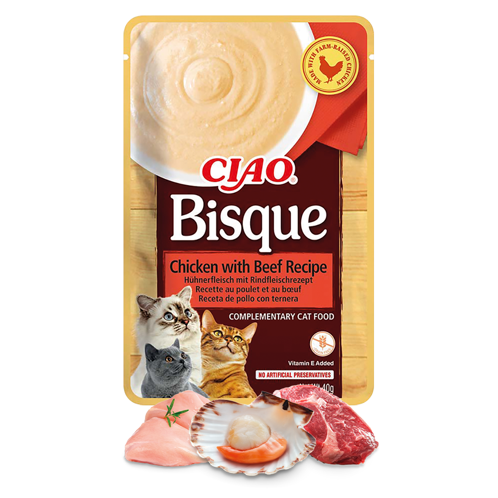 Inaba Ciao Bisque Chicken With Beef Recipe40g