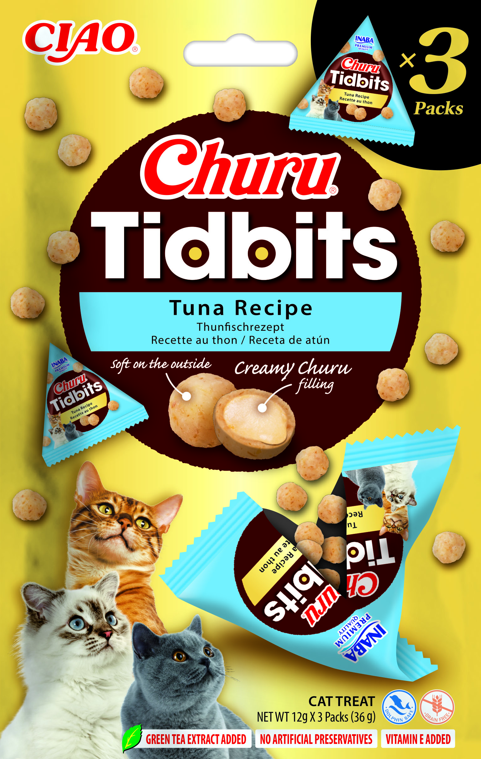 Inaba Cat Churu Tidbits 3P Tuna Recipe 36g (3x12g)
