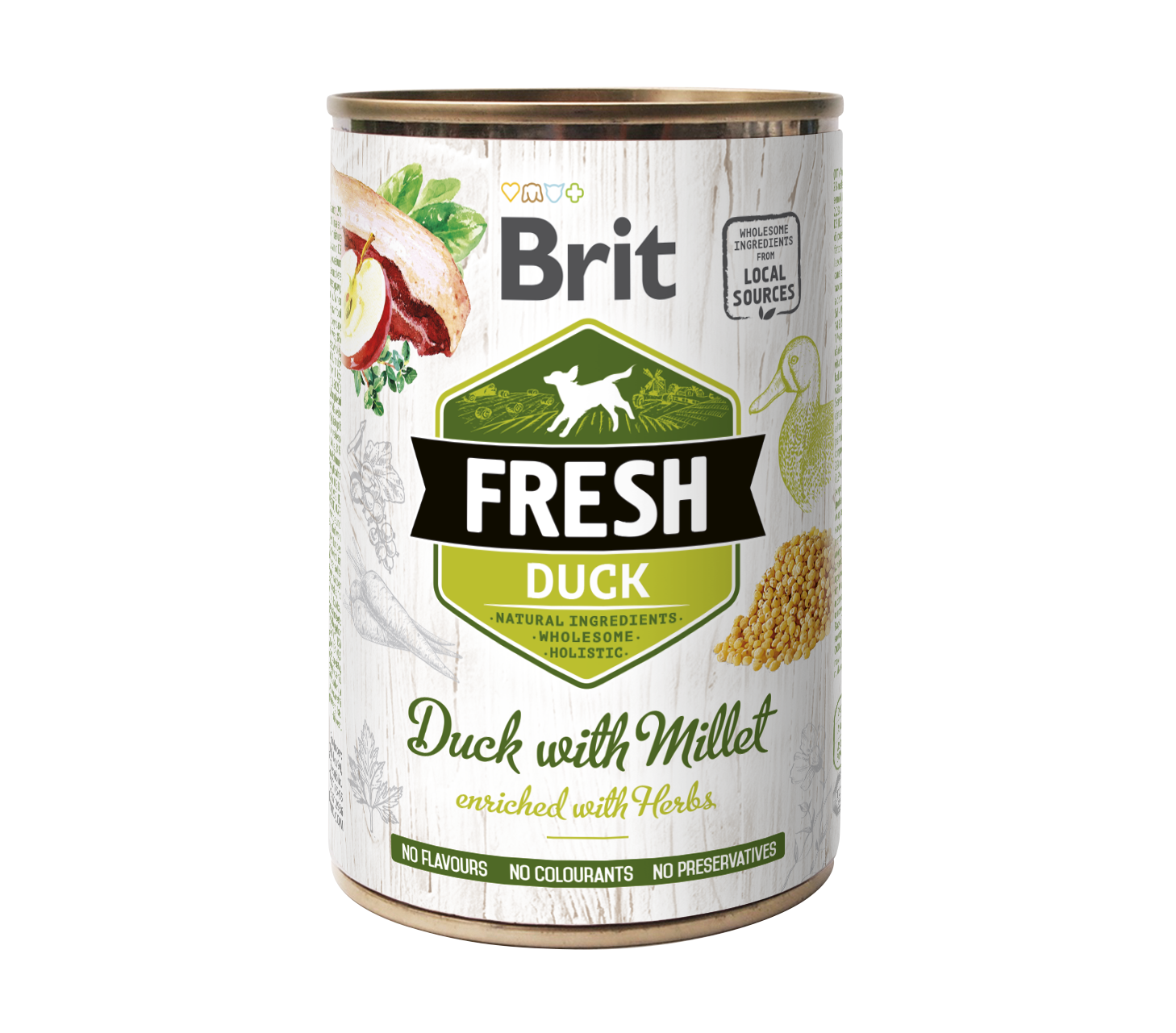 Brit Fresh, kaczka z prosem, 400 g Pełnoporcjowa karma dla psów
