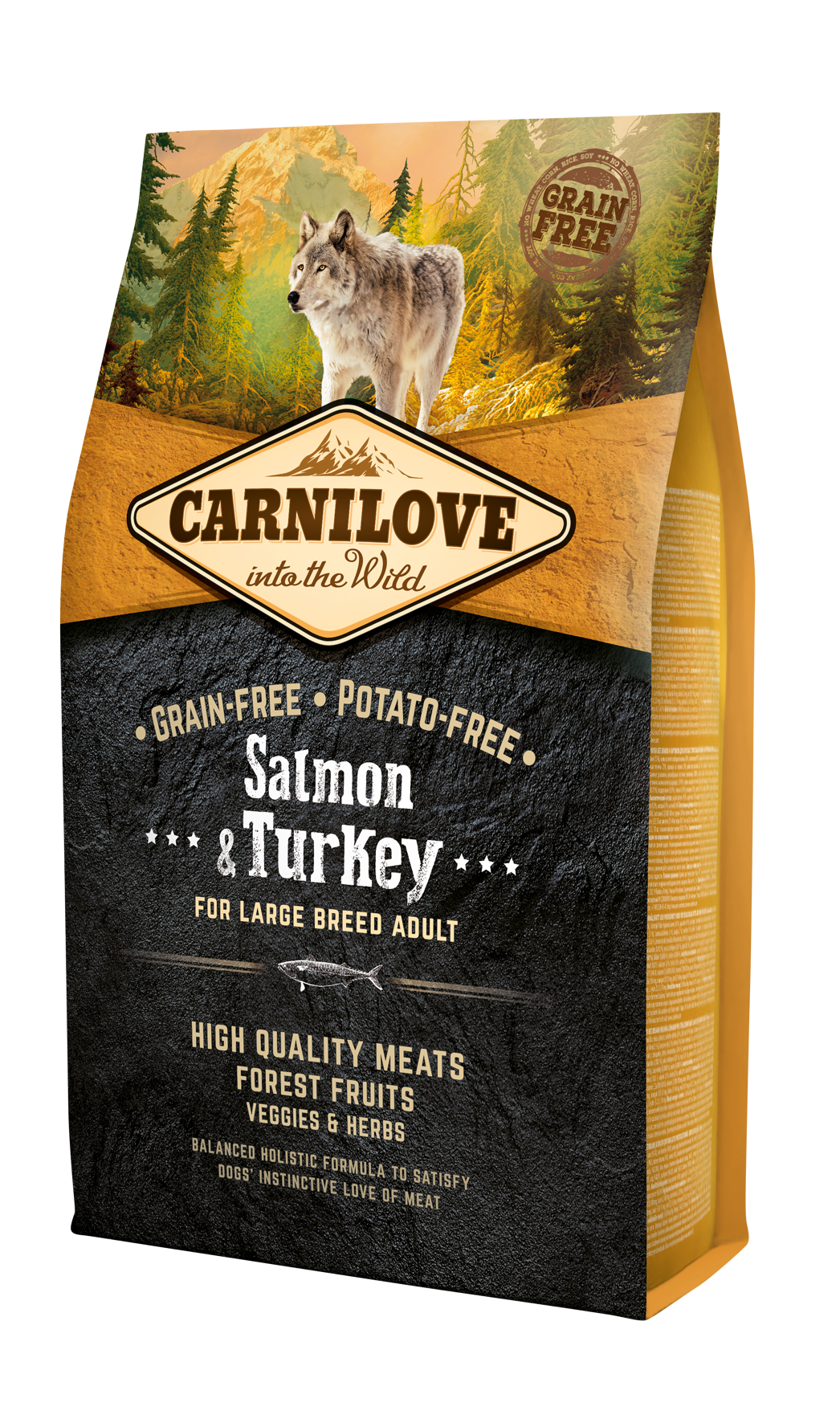 Carnilove, łosoś i indyk, 4kg Bezzbożowa karma dla dorosłych psów dużych ras