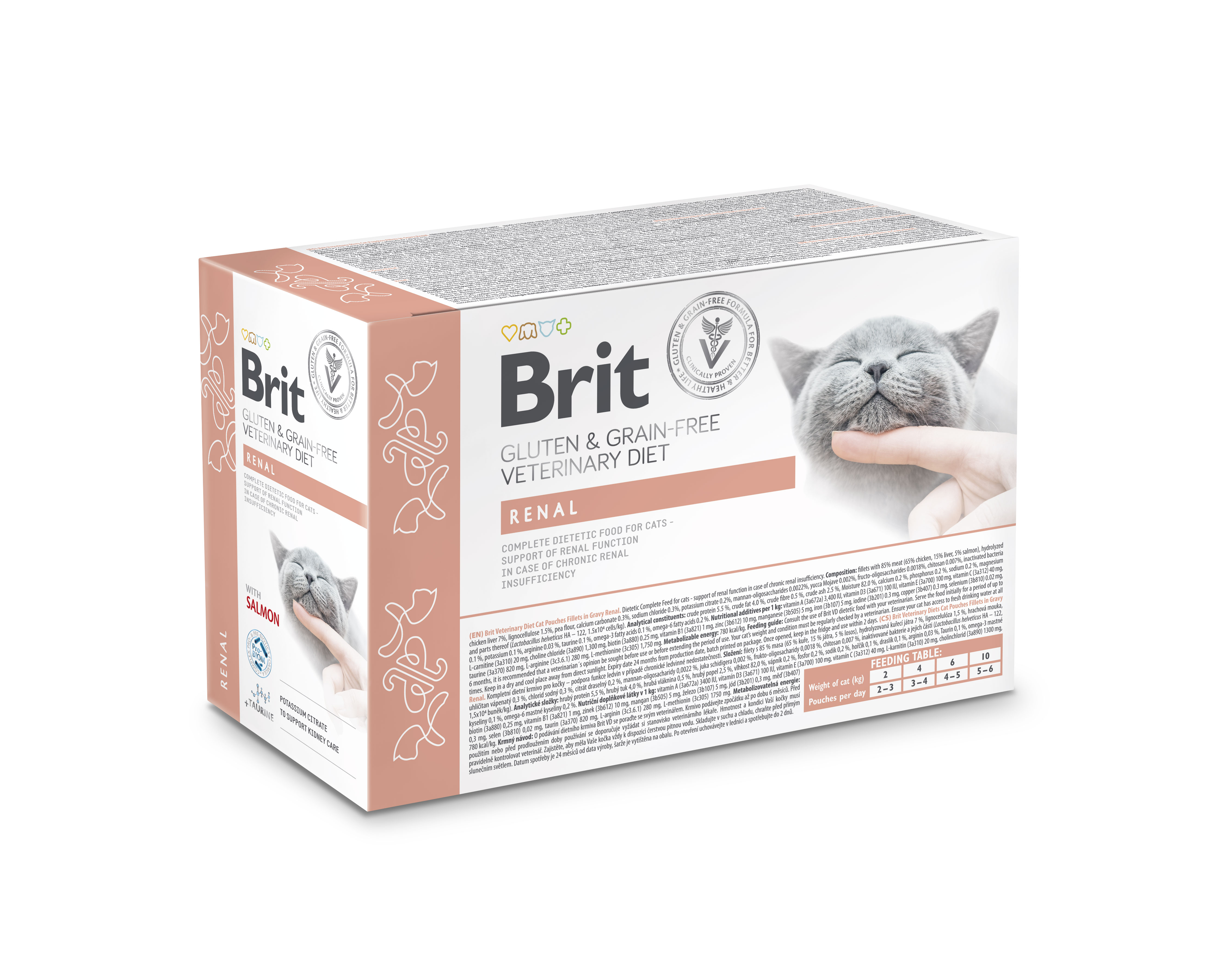 Brit Veterinary Diets Cat Pouches Fillets in Gravy Renal, kurczak i łosoś, 12x85 g Weterynaryjna karma dla kotów wspomagająca funkcje nerek