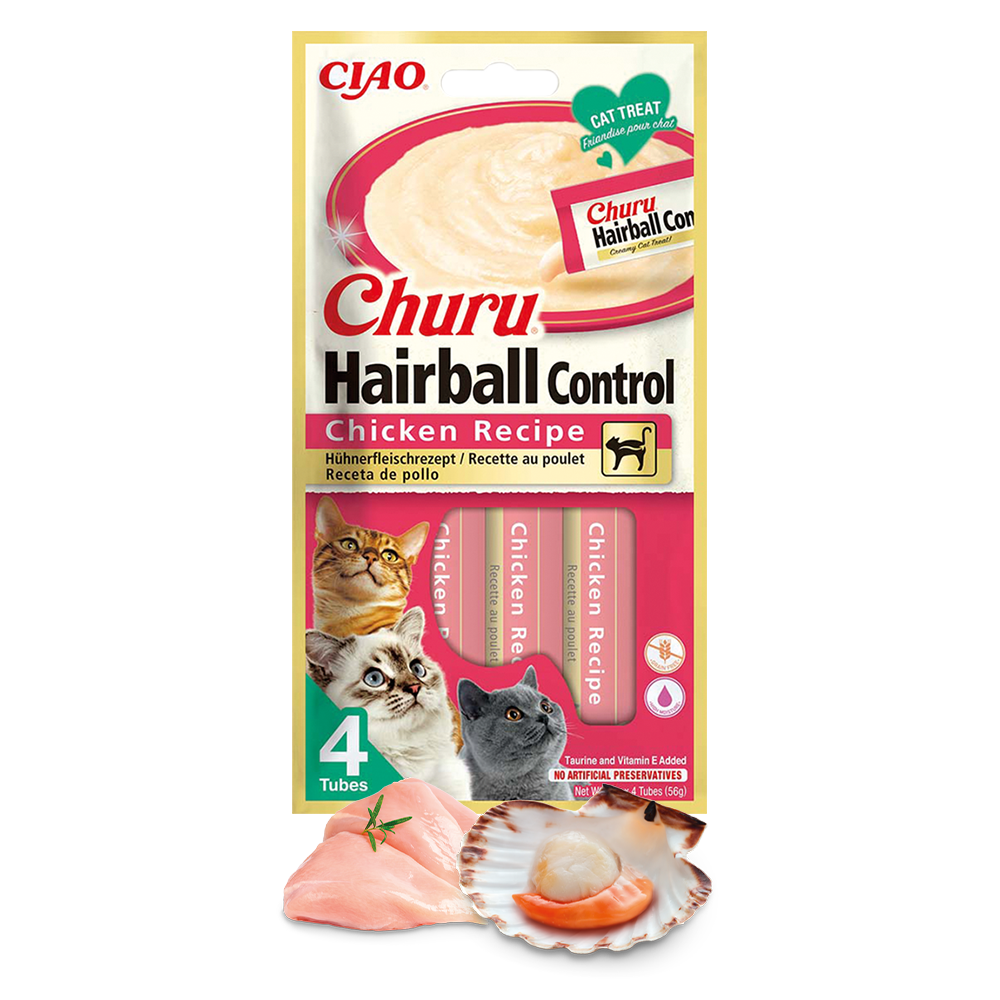 Inaba Cat Churu Hairball Chicken 4x14g (56g)