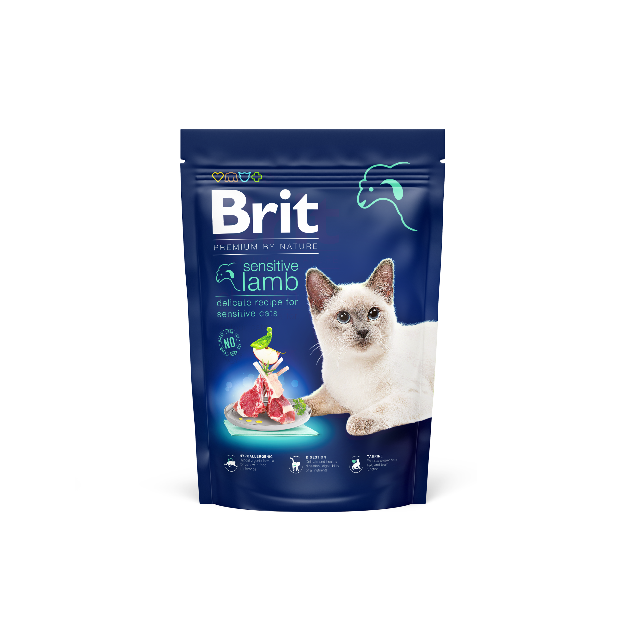 Brit Premium Cat Adult Sensitive, jagnięcina, 800 g Pełnoporcjowa karma dla kotów dorosłych