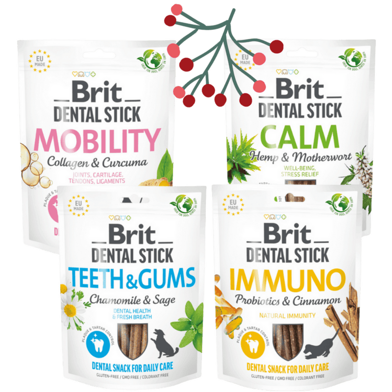 Gwiazdkowy Zestaw Brit Dental Sticks MIX (4x251g) Karma uzupełniająca dla dorosłych psów w ekonomicznym pakiecie