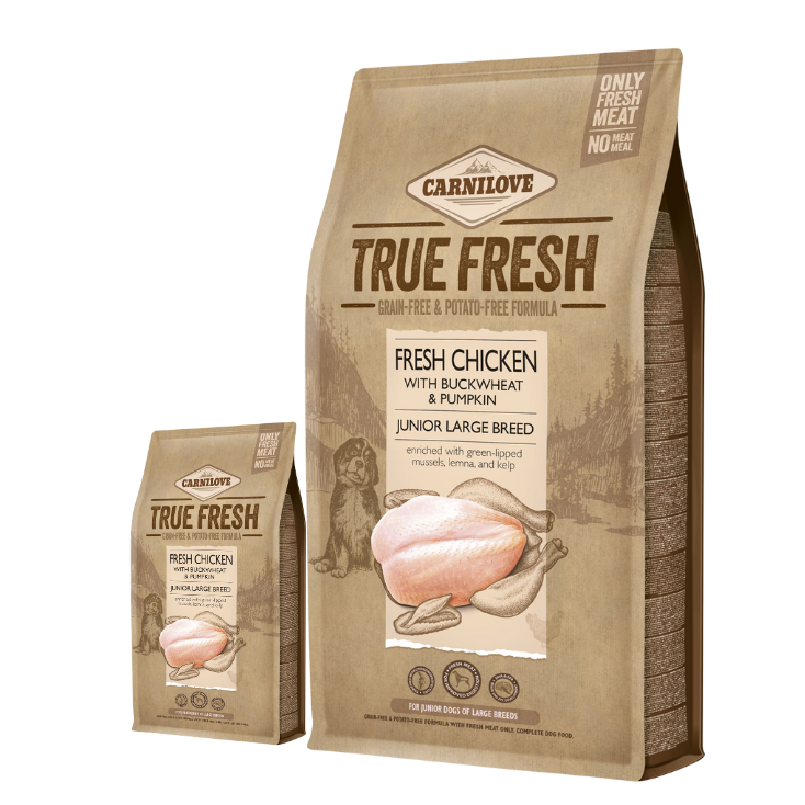 Zestaw&#x20;11,4kg&#x20;&#x2B;&#x20;1,4kg&#x20;Carnilove&#x20;True&#x20;Fresh&#x20;Dog&#x20;Junior&#x20;Large&#x20;Breed,&#x20;kurczak&#x20;Pe&#x0142;noporcjowa&#x20;karma&#x20;dla&#x20;m&#x0142;odych&#x20;ps&#xF3;w&#x20;du&#x017C;ych&#x20;ras&#x20;w&#x20;ekonomicznym&#x20;pakiecie