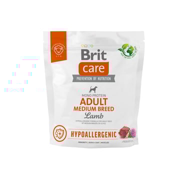 Brit Care Dog Hypoallergenic Adult Medium Breed, jagnięcina i ryż, 1 kg Hipoalergiczna karma dla dorosłych psów średnich ras Brit Care Dog Hypoallergenic Adult Medium Breed, jagnięcina i ryż, 1 kg Hipoalergiczna karma dla dorosłych psów średnich ras