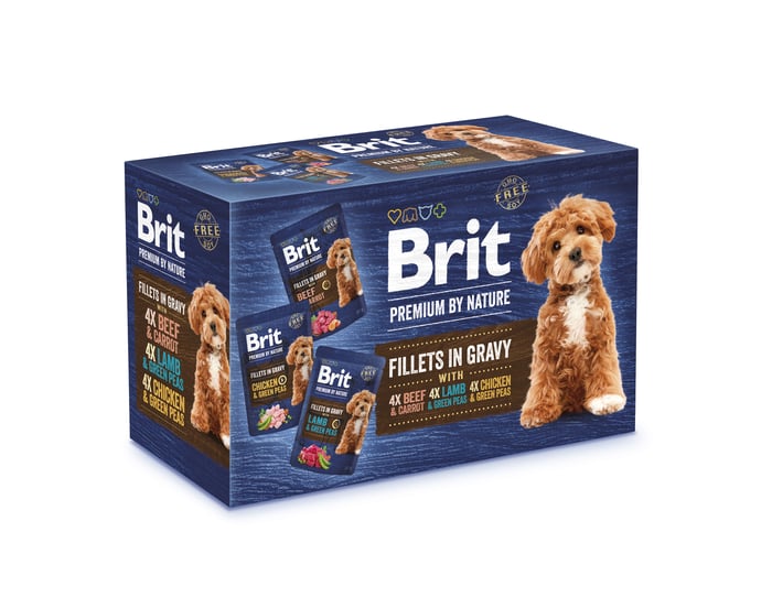Brit Premium Dog Pouch 12x85g Gravy Fillets Multipack Naturalna