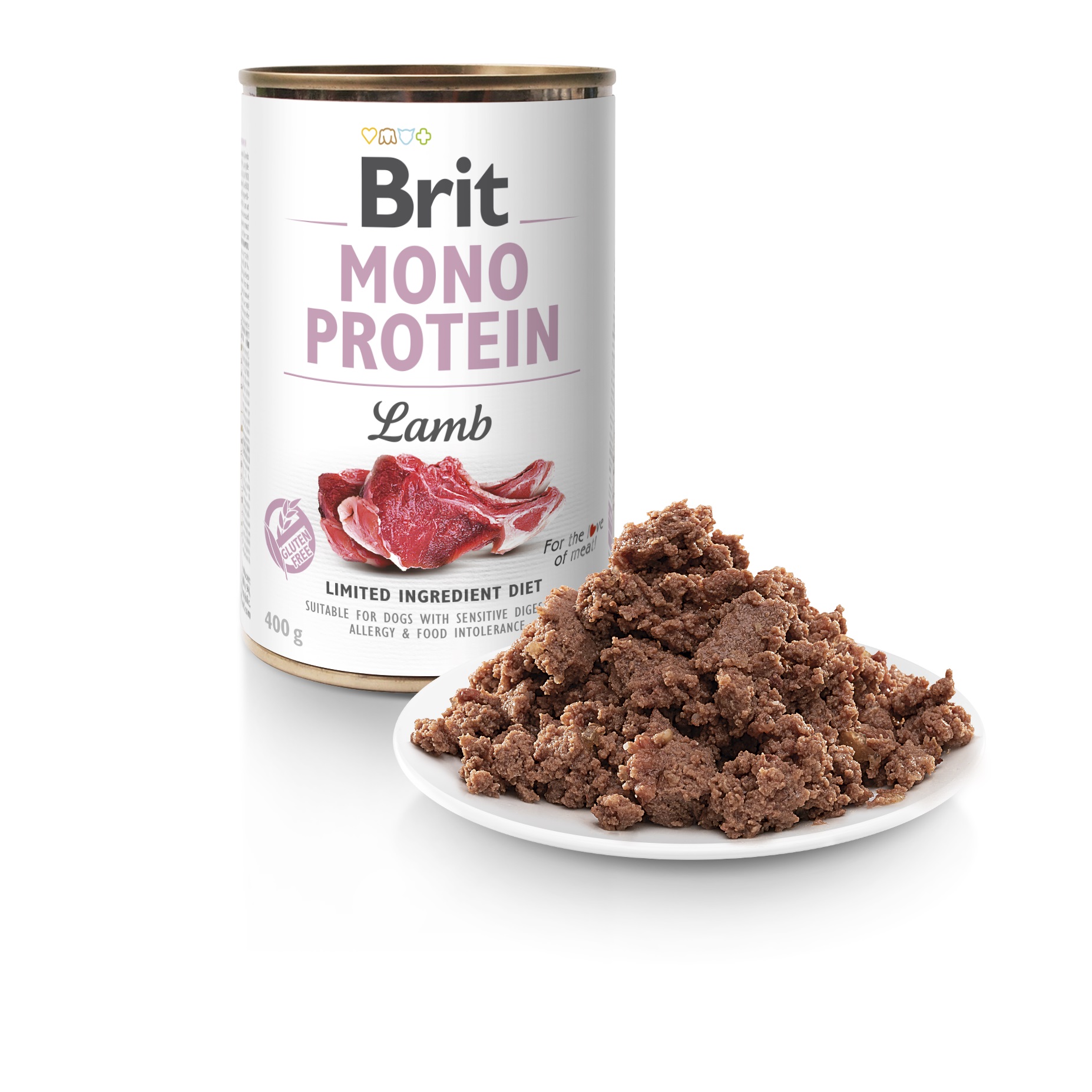 Brit Mono Protein, jagnięcina, 400 g Monobiałkowa karma mokra dla psów z alergiami i nietolerancjami pokarmowymi