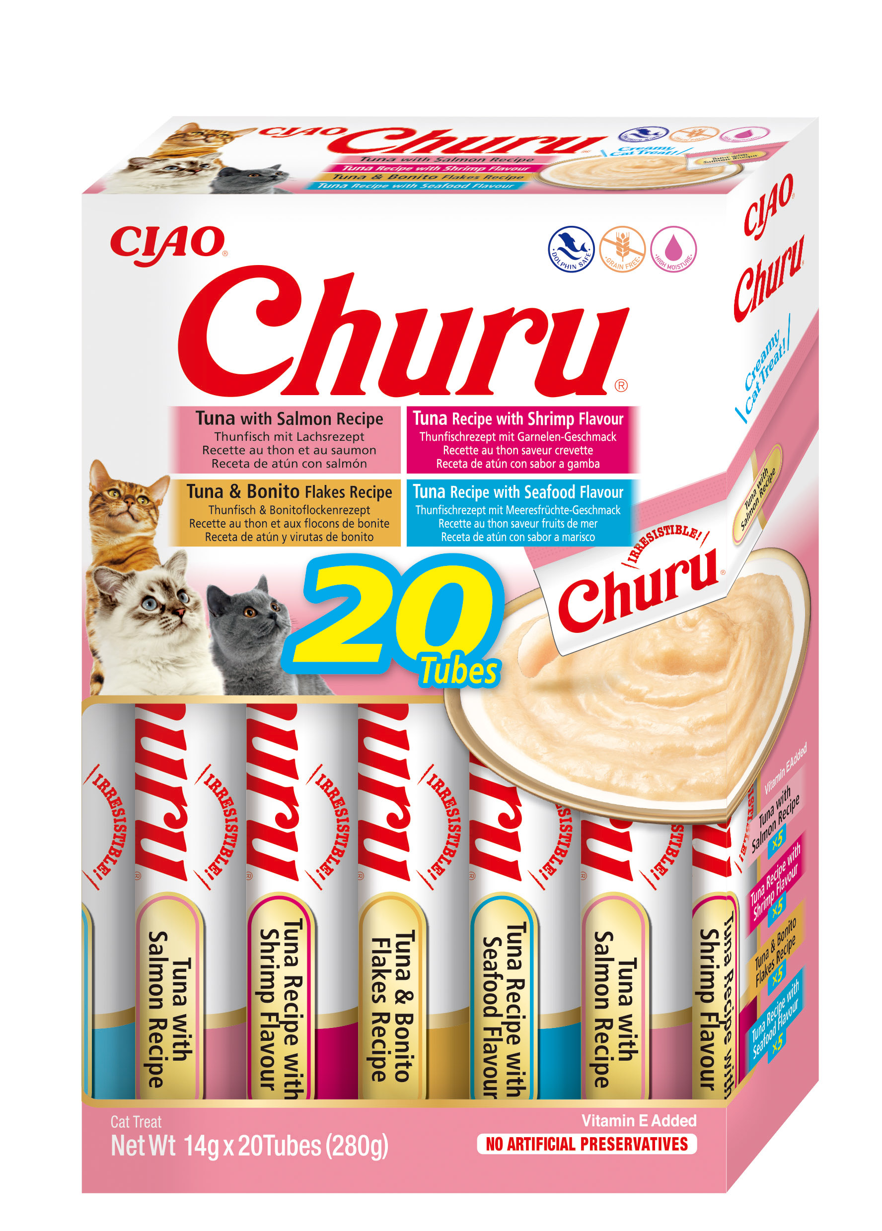 Inaba Cat Churu Varieties Seafood 20x14g (280g) Box