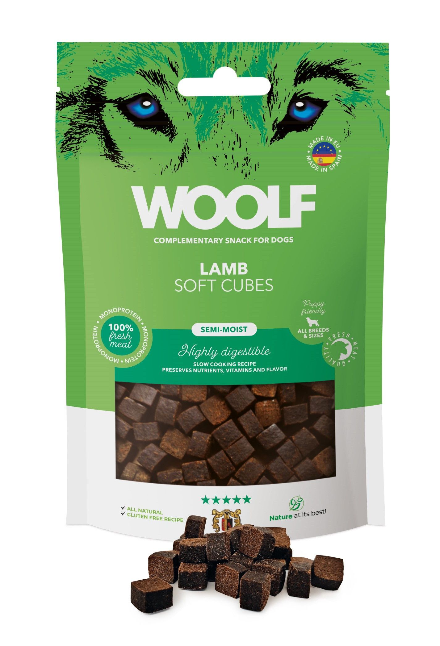 Woolf Soft Cubes Lamb Monoprotein 100g