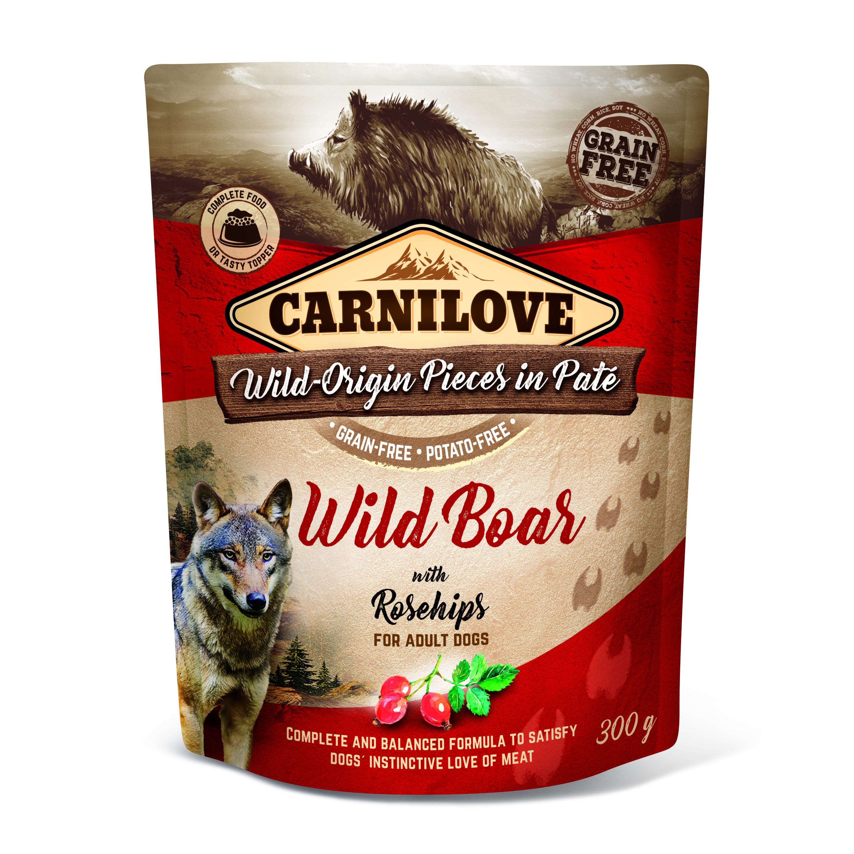 Promocja 10 szt + 2 szt Carnilove Dog Adult Wild Boar & Rosehips 300g