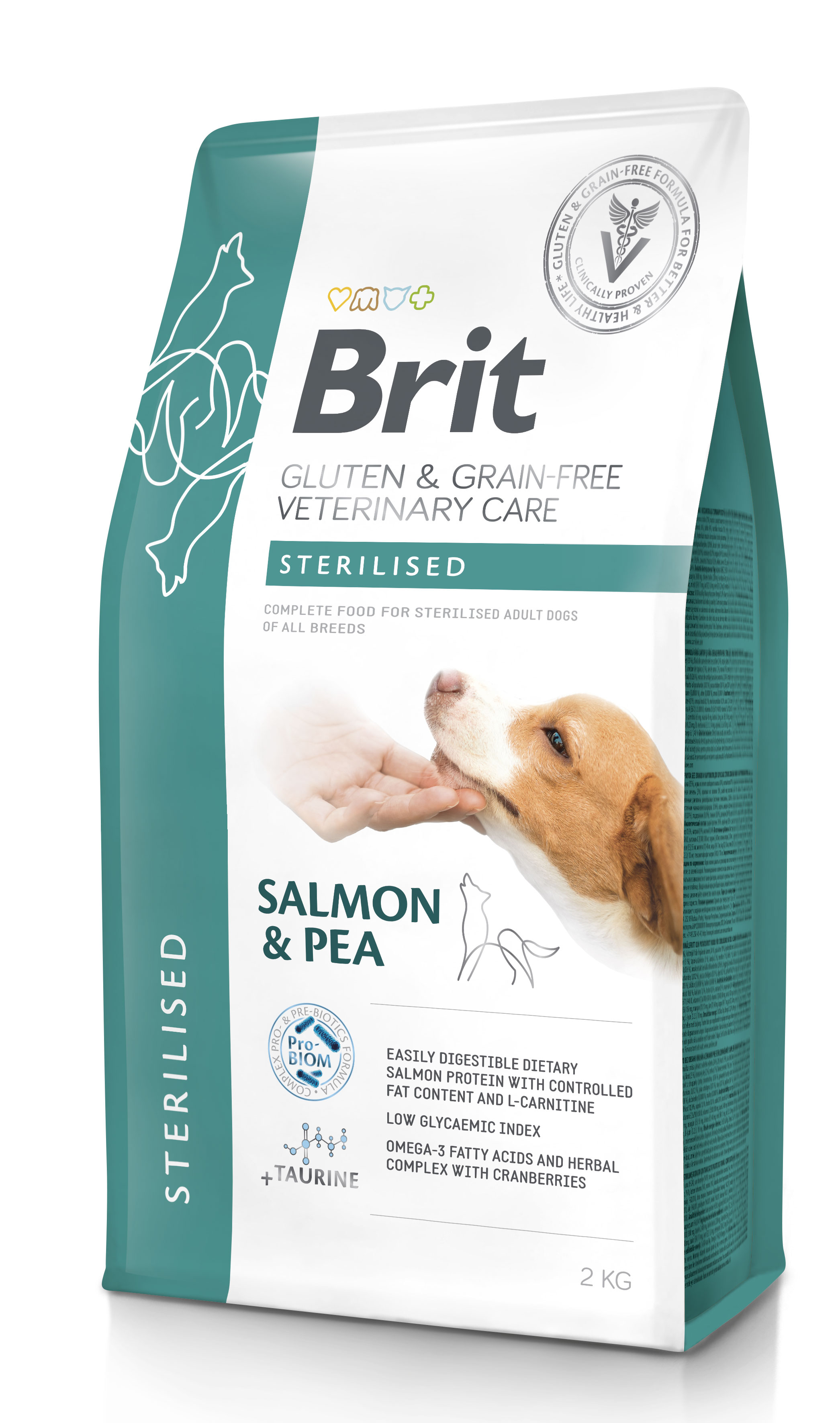 Brit Veterinary Care Dog Gluten & Grain Free Sterilized, łosoś i groch, 2 kg Bezglutenowa i bezzbożowa karma dla dorosłych psów sterylizowanych