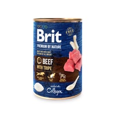Brit Premium by Nature, wołowina z flakami, 400 g Pełnoporcjowa karma mokra dla psów dorosłych w puszce Brit Premium by Nature, wołowina z flakami, 400 g Pełnoporcjowa karma mokra dla psów dorosłych w puszce
