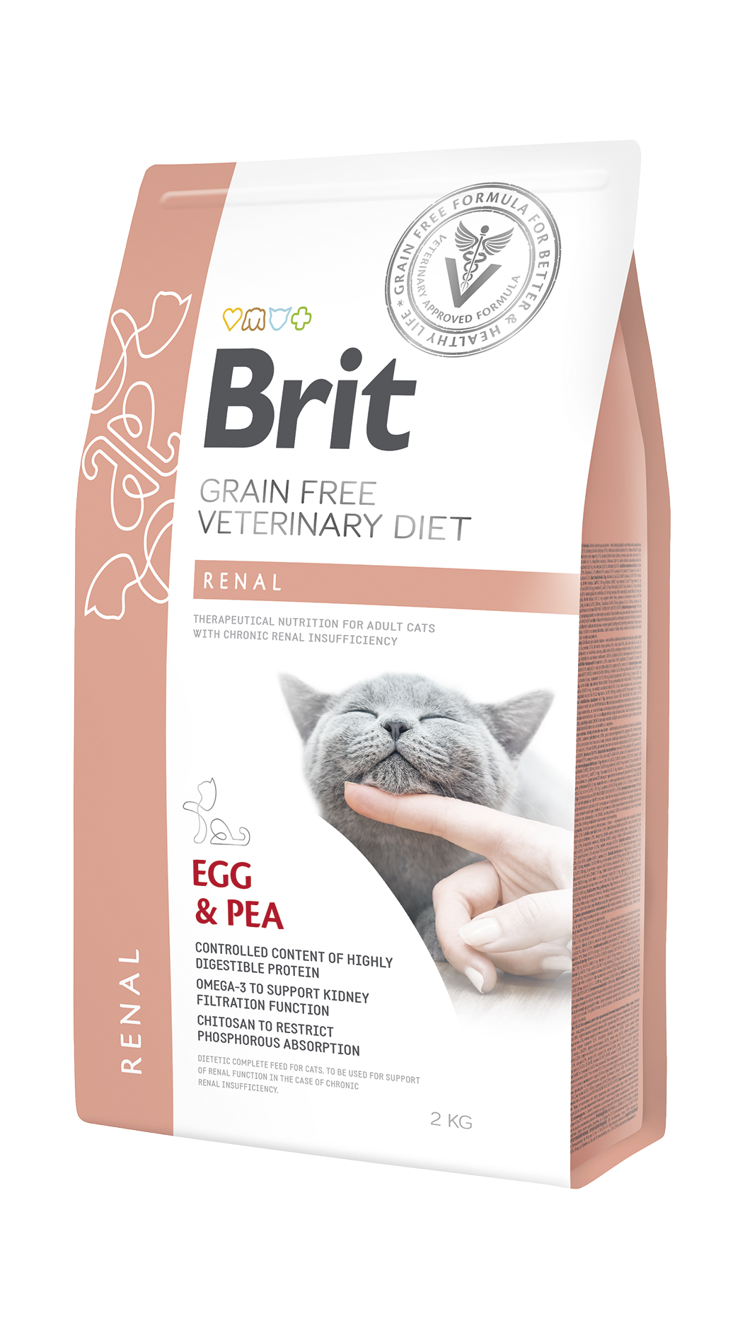 Brit Veterinary Diets Cat Grain-free Renal, jajka i groszek, 2 kg Bezzbożowa karma dla kotów z chorobami nerek