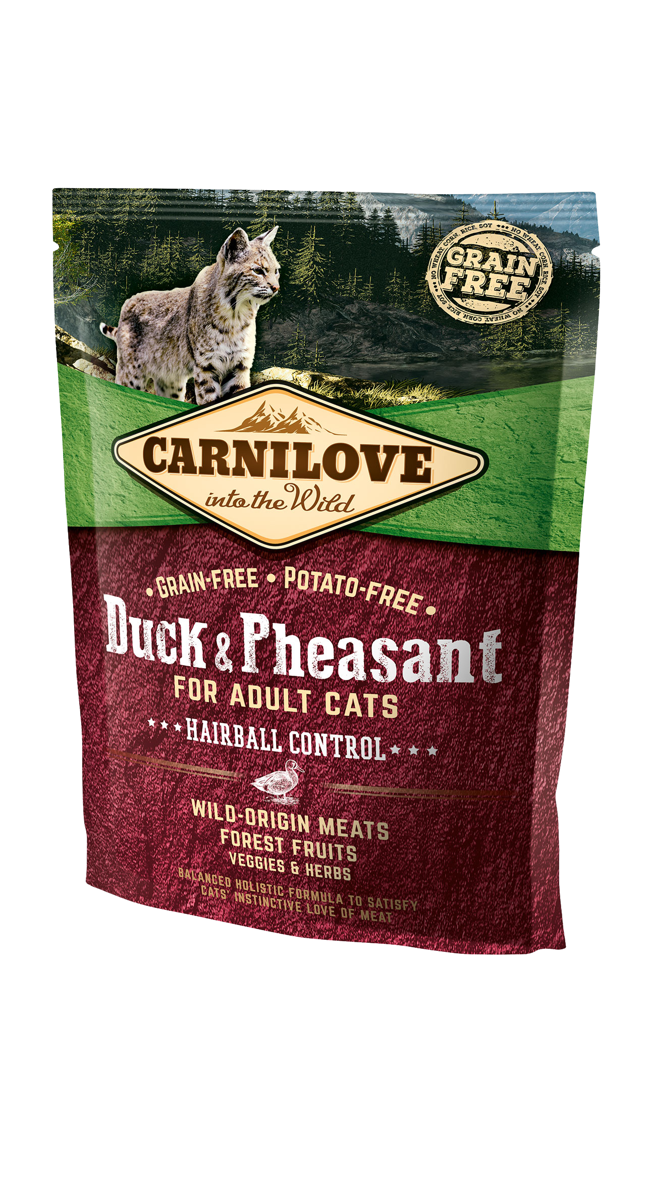 Carnilove Cat Hairball Control, kaczka i bażant, 400g Pełnoporcjowa karma dla kotów ułatwiająca wydalanie kul włosowych