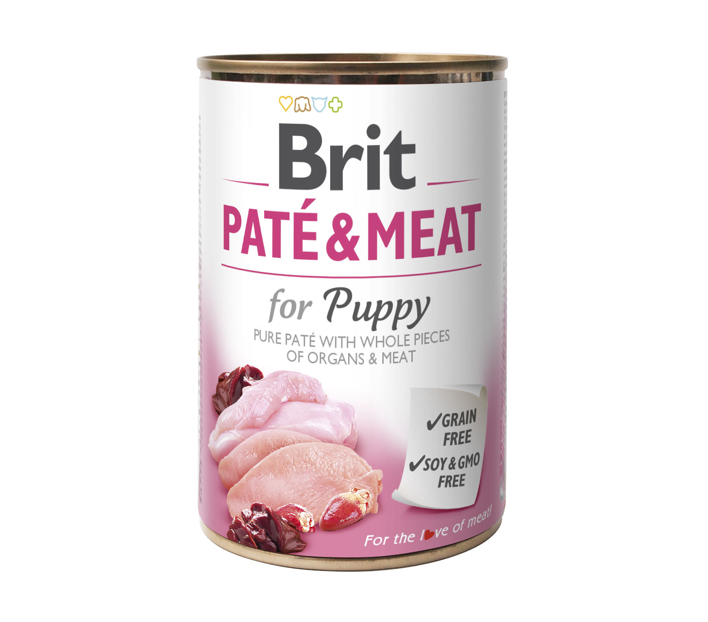 Brit Paté & Meat Puppy, kurczak i indyk, 400 g Pełnoporcjowa karma mokra dla szczeniąt i młodych psów