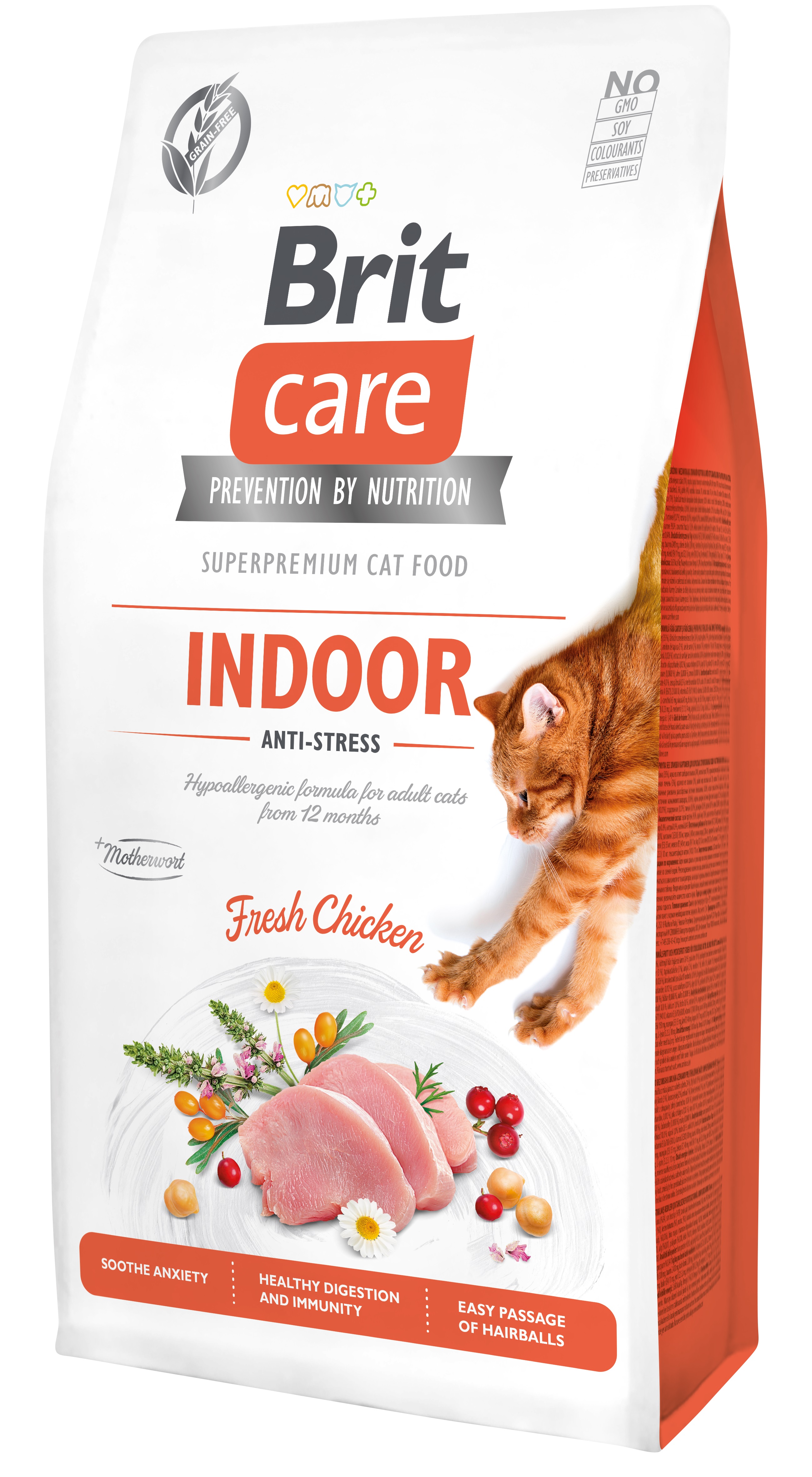 Brit Care Cat Grain-Free Indoor, kurczak, 7 kg Pełnoporcjowa karma sucha dla dorosłych kotów niewychodzących na zewnątrz