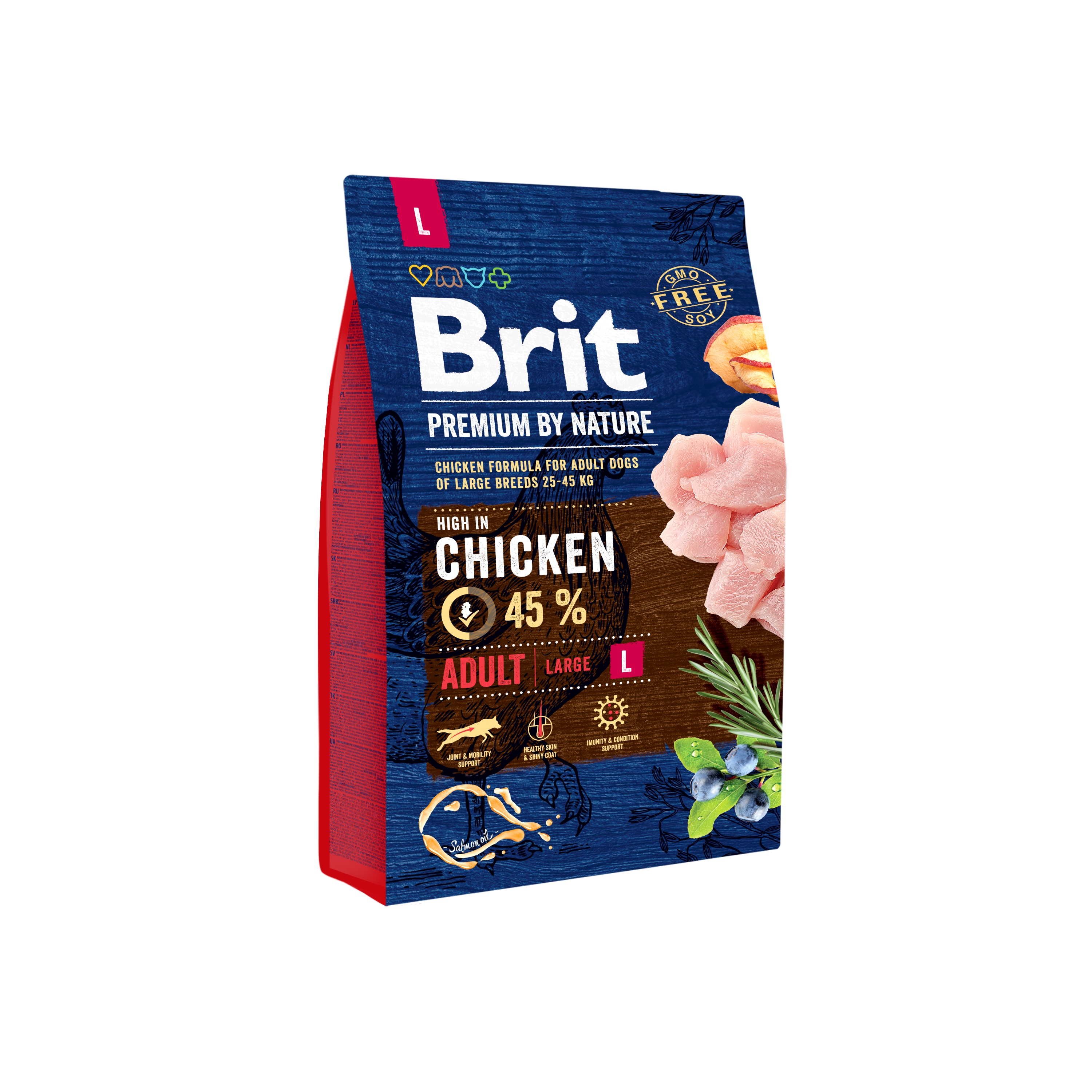 Brit Premium by Nature Adult Large Breed, kurczak, 3 kg Pełnoporcjowa karma sucha dla dorosłych psów dużych ras