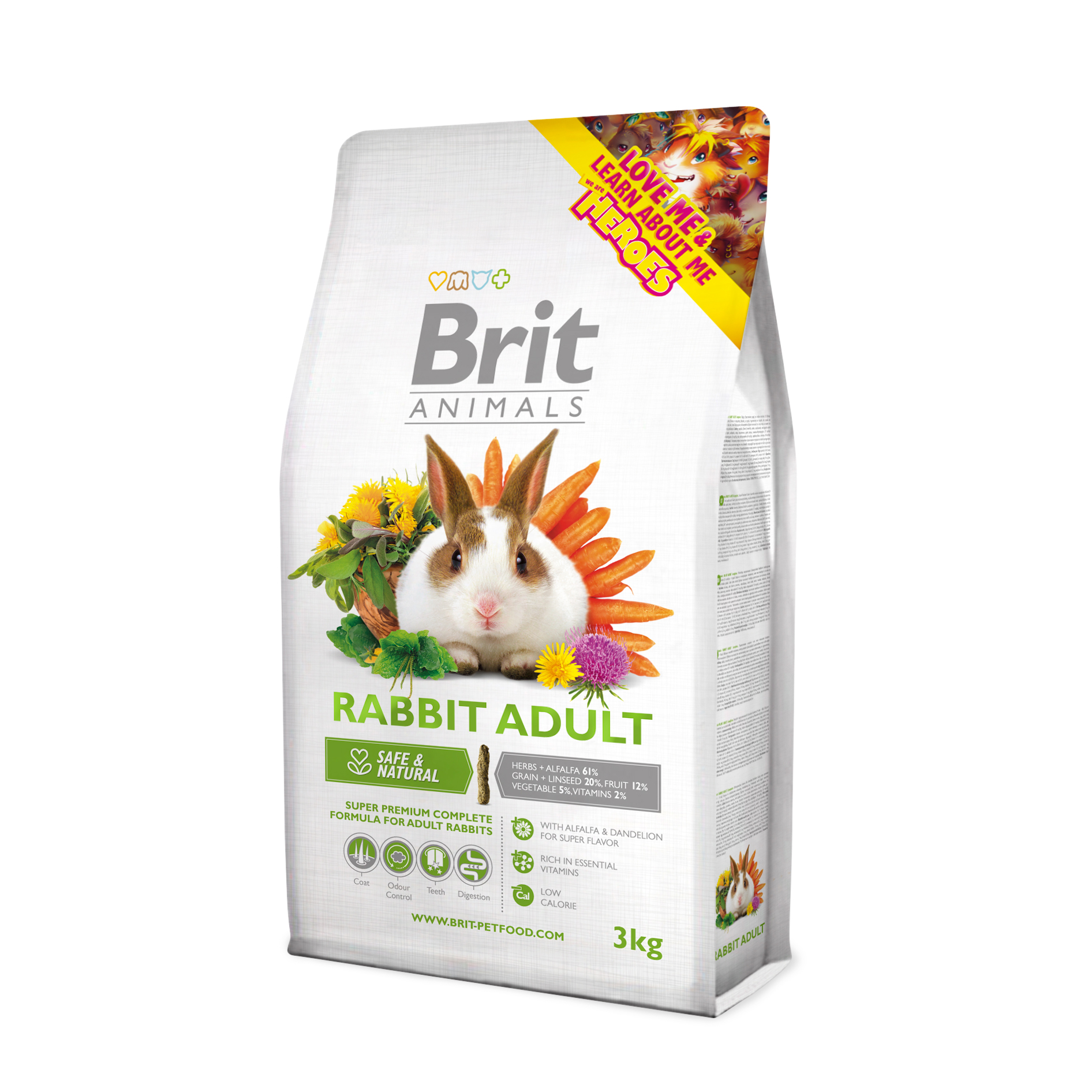 Brit Animals Rabbit Adult Complete, 3 kg Pełnoporcjowa karma dla dorosłych królików