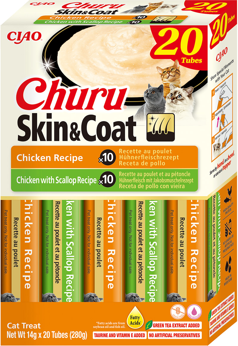 Inaba Cat Churu Skin&Coat 20P Chicken Variety 20x14 g