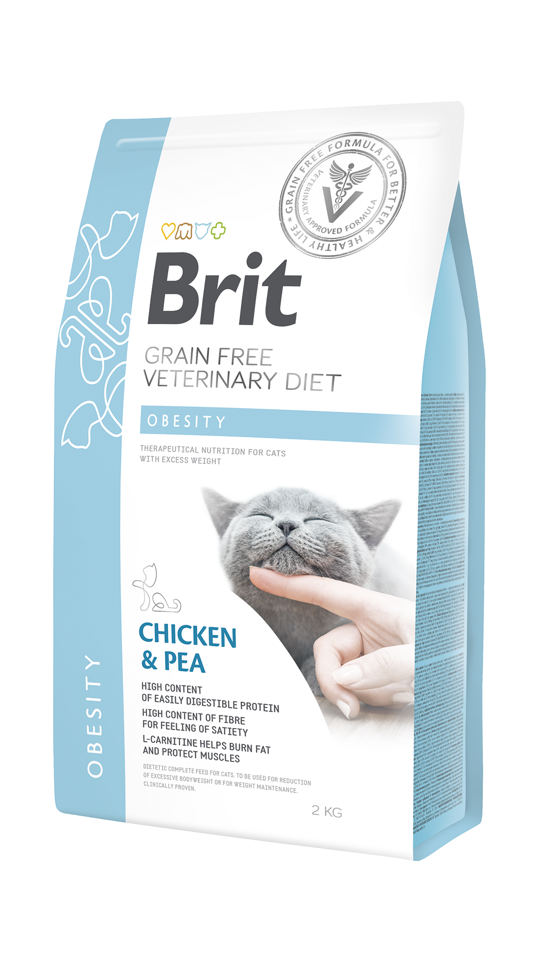 Brit Veterinary Diets Cat Grain-free Obesity, kurczak i groszek, 2 kg Bezzbożowa karma dietetyczna dla kotów z nadwagą
