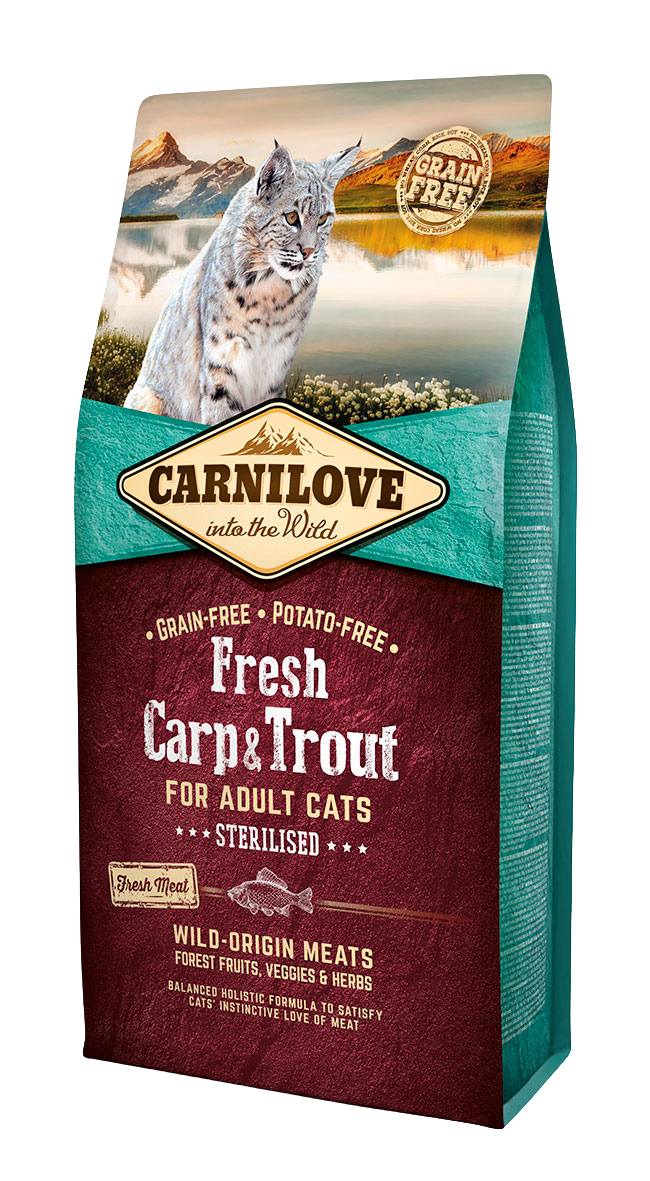 Carnilove Cat Fresh Sterilised, karp i pstrąg, 6kg Pełnoporcjowa karma dla kotów dorosłych sterylizowanych