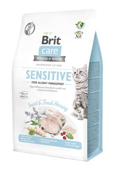 Brit Care Cat Grain-Free Sensitive, owady i śledź, 400 g Pełnoporcjowa karma sucha dla dorosłych kotów z alergiami i nietolerancjami pokarmowymi Brit Care Cat Grain-Free Sensitive, owady i śledź, 400 g Pełnoporcjowa karma sucha dla dorosłych kotów z alergiami i nietolerancjami pokarmowymi