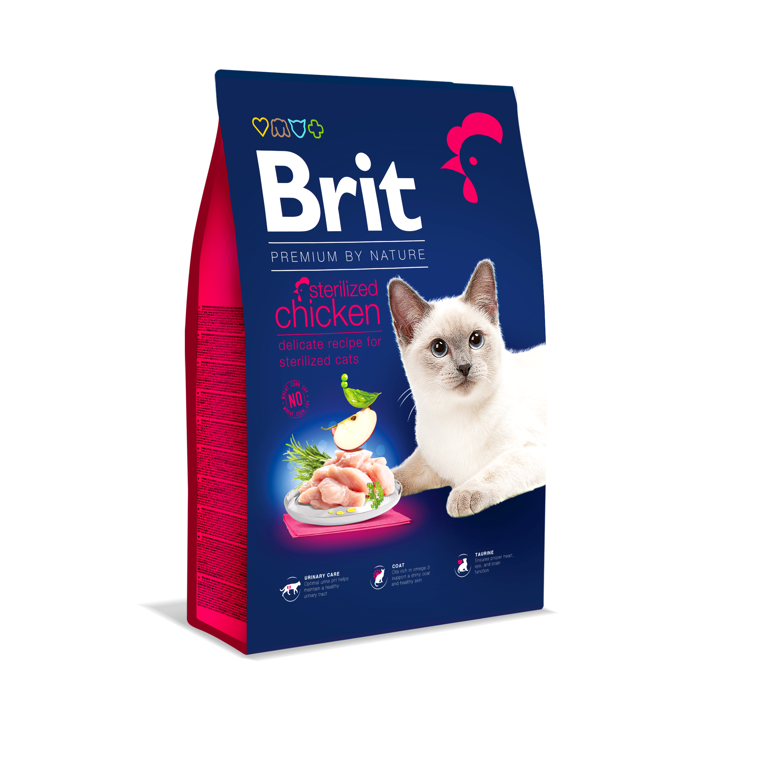 Brit Premium Cat Adult Sterilized, kurczak, 8 kg Pełnoporcjowa karma dla dorosłych kotów sterylizowanych
