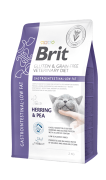 Brit Veterinary Diets Cat Grain-free Gastrointestinal Low Fat, śledź i groch, 2 kg Dietetyczna karma dla kotów z zaburzeniami trawienia Brit Veterinary Diets Cat Grain-free Gastrointestinal Low Fat, śledź i groch, 2 kg Dietetyczna karma dla kotów z zaburzeniami trawienia