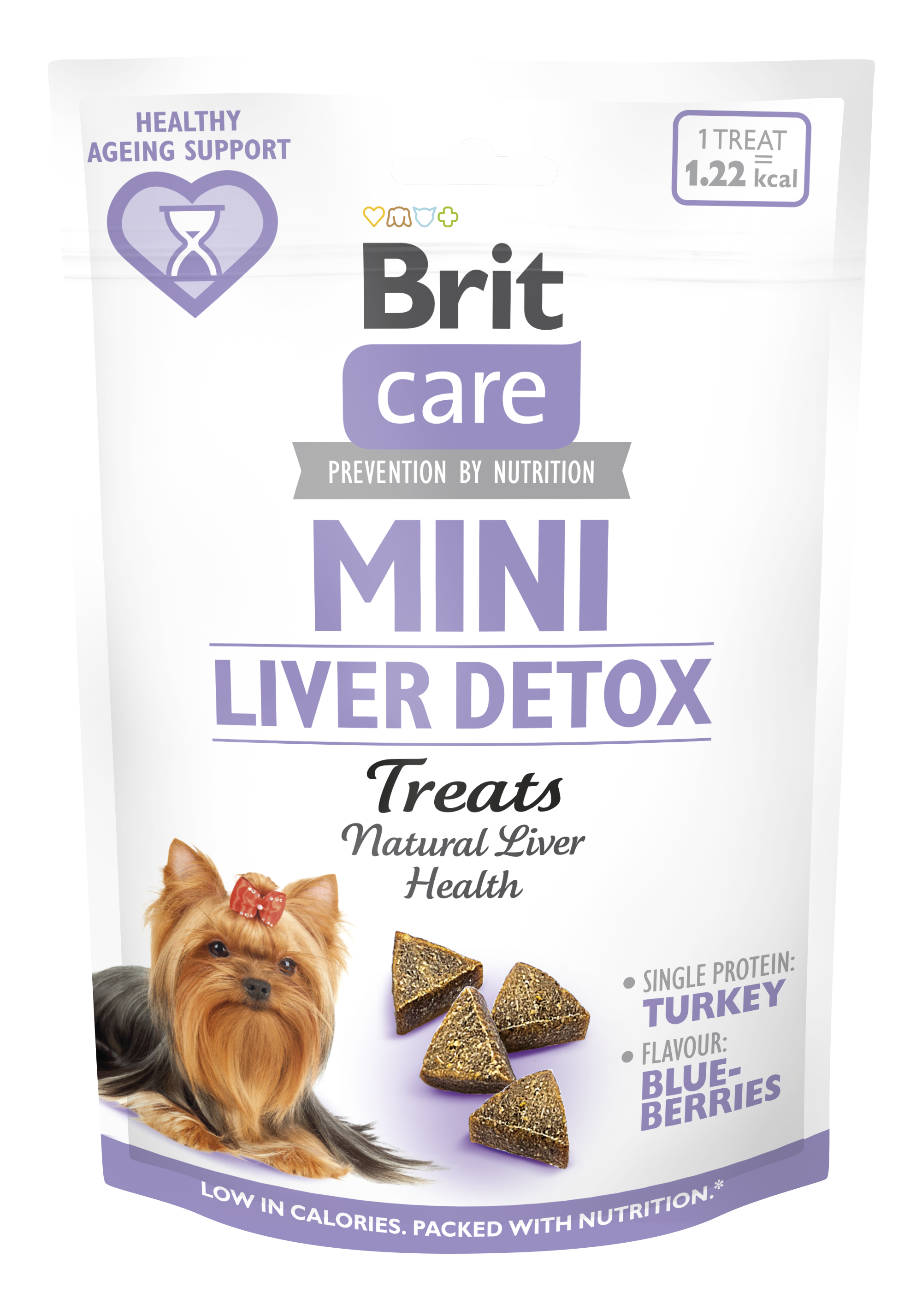 Brit Care Dog Mini Snacks Liver Detox, indyk, 50g Półmiękkie, funkcjonalne smakołyki dla psów małych i miniaturowych