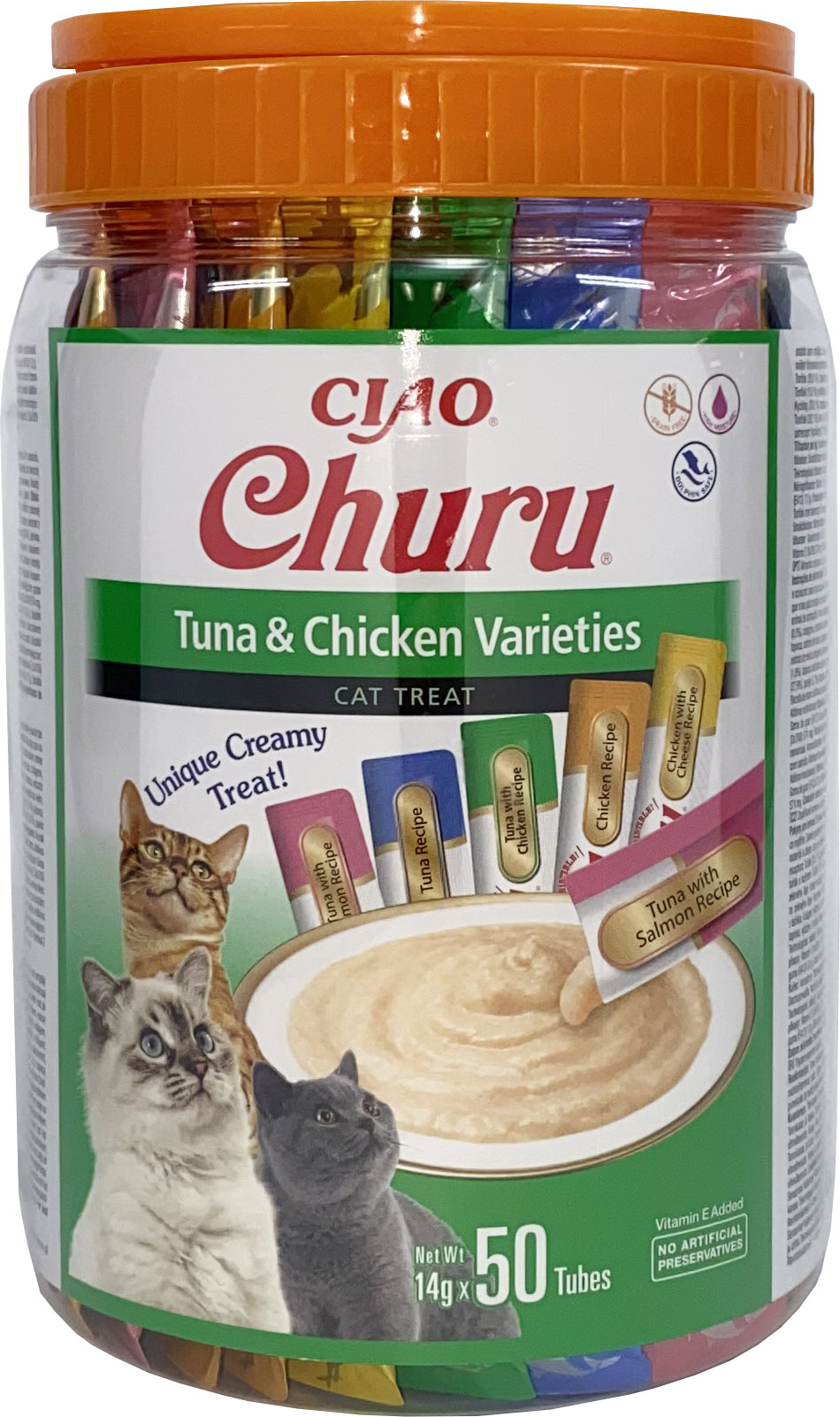Inaba Cat Churu Varieties Tuna & Chicken 50x14g (700g) Słoik
