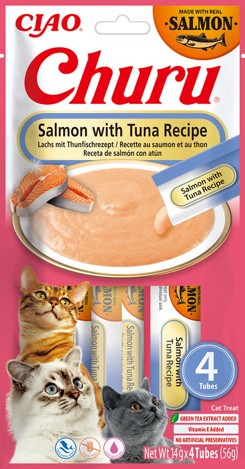 Inaba Cat Churu Salmon with Tuna Recipe 4x14g