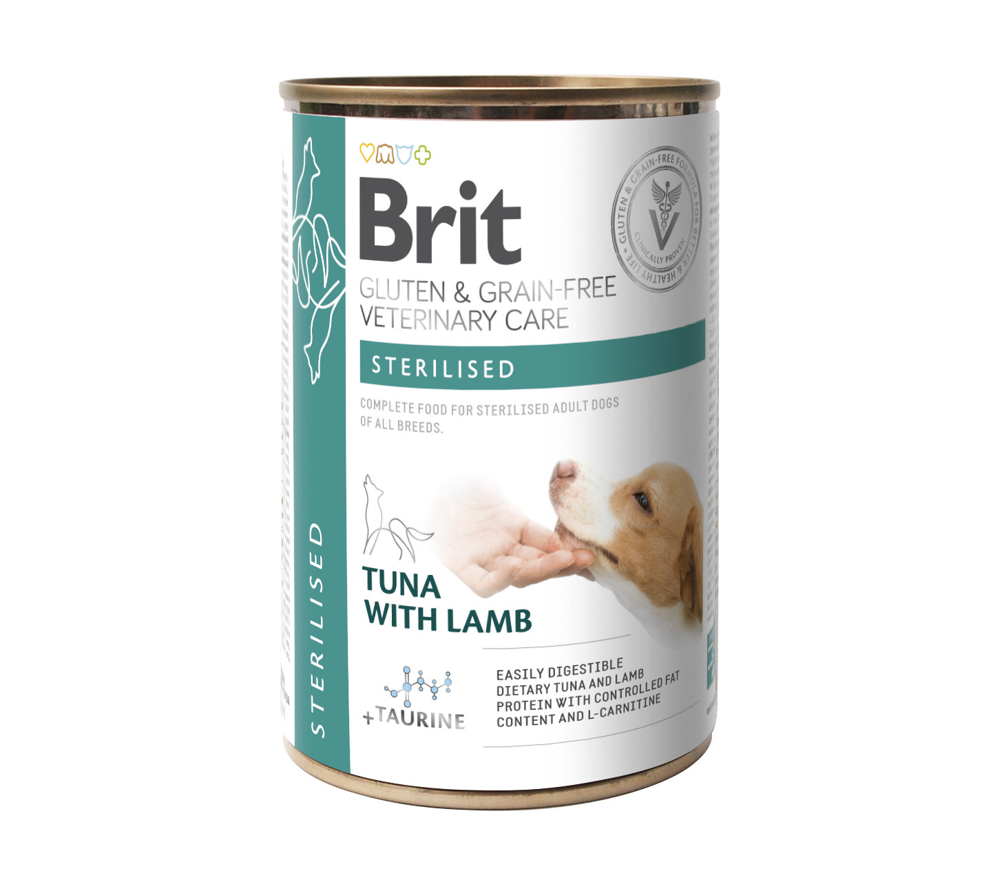 Brit Veterinary Care Dog Gluten & Grain Free Sterilized, tuńczyk i jagnięcina, 400 g Bezglutenowa i bezzbożowa karma dla psów sterylizowanych