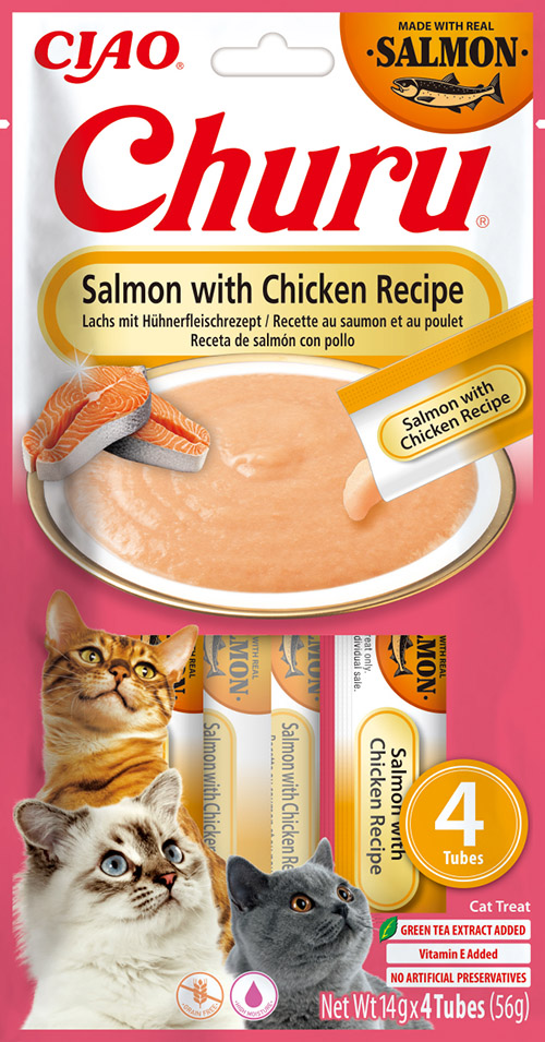 Inaba Cat Churu Salmon with Chicken Recipe 4x14g
