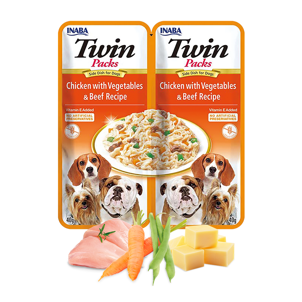 Inaba Twin Packs Chicken with Vegetables & Beef Recipe in Chicken Broth