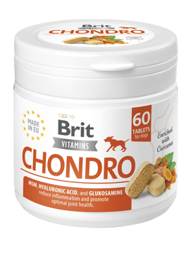 Brit Vitamins Chondro, 120 g (60 tabl.) Witaminowy preparat dla psów wspierający mobilność, kościec i stawy Brit Vitamins Chondro, 120 g (60 tabl.) Witaminowy preparat dla psów wspierający mobilność, kościec i stawy