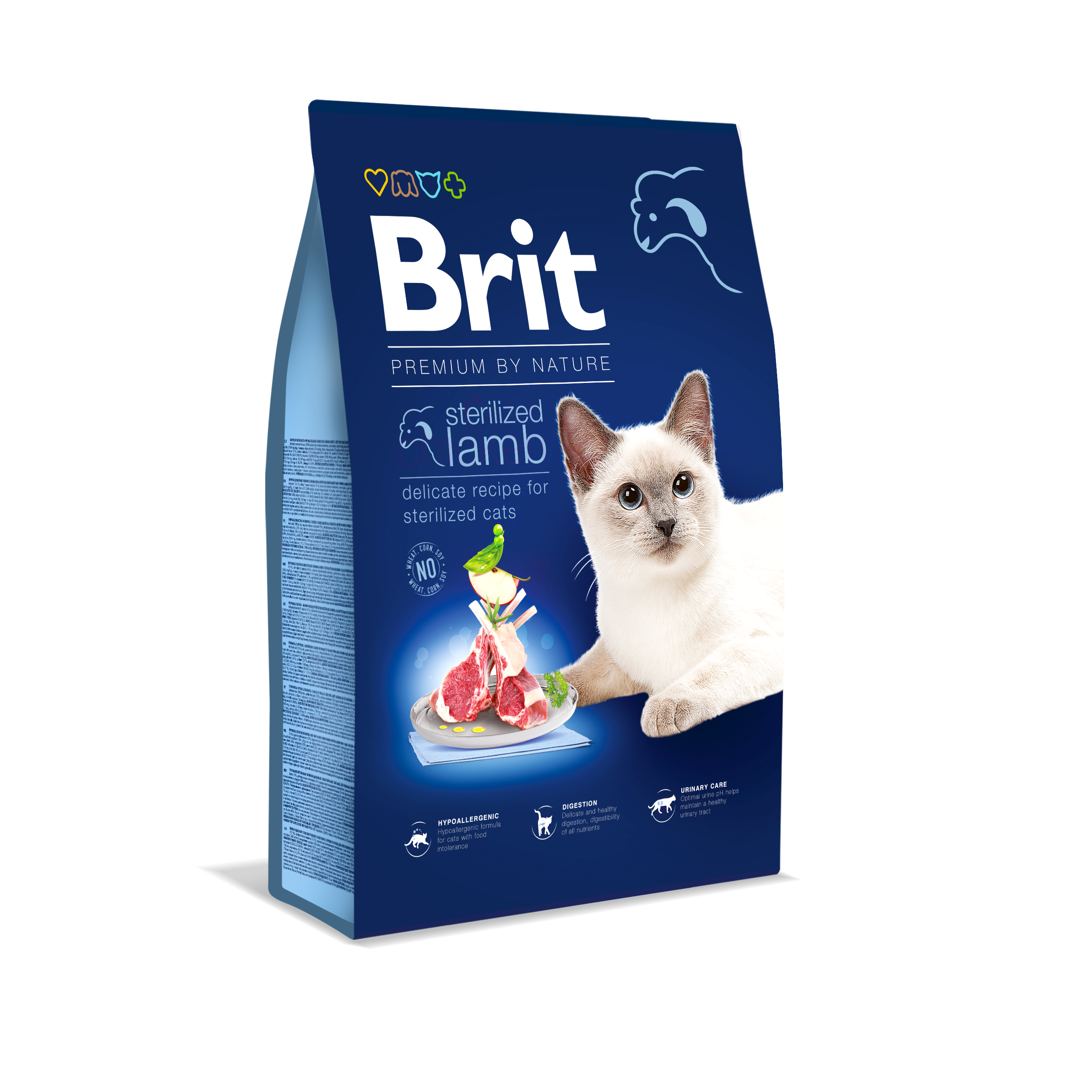 Brit Premium Cat Sterilized, jagnięcina, 8 kg Pełnoporcjowa karma dla dorosłych kotów sterylizowanych