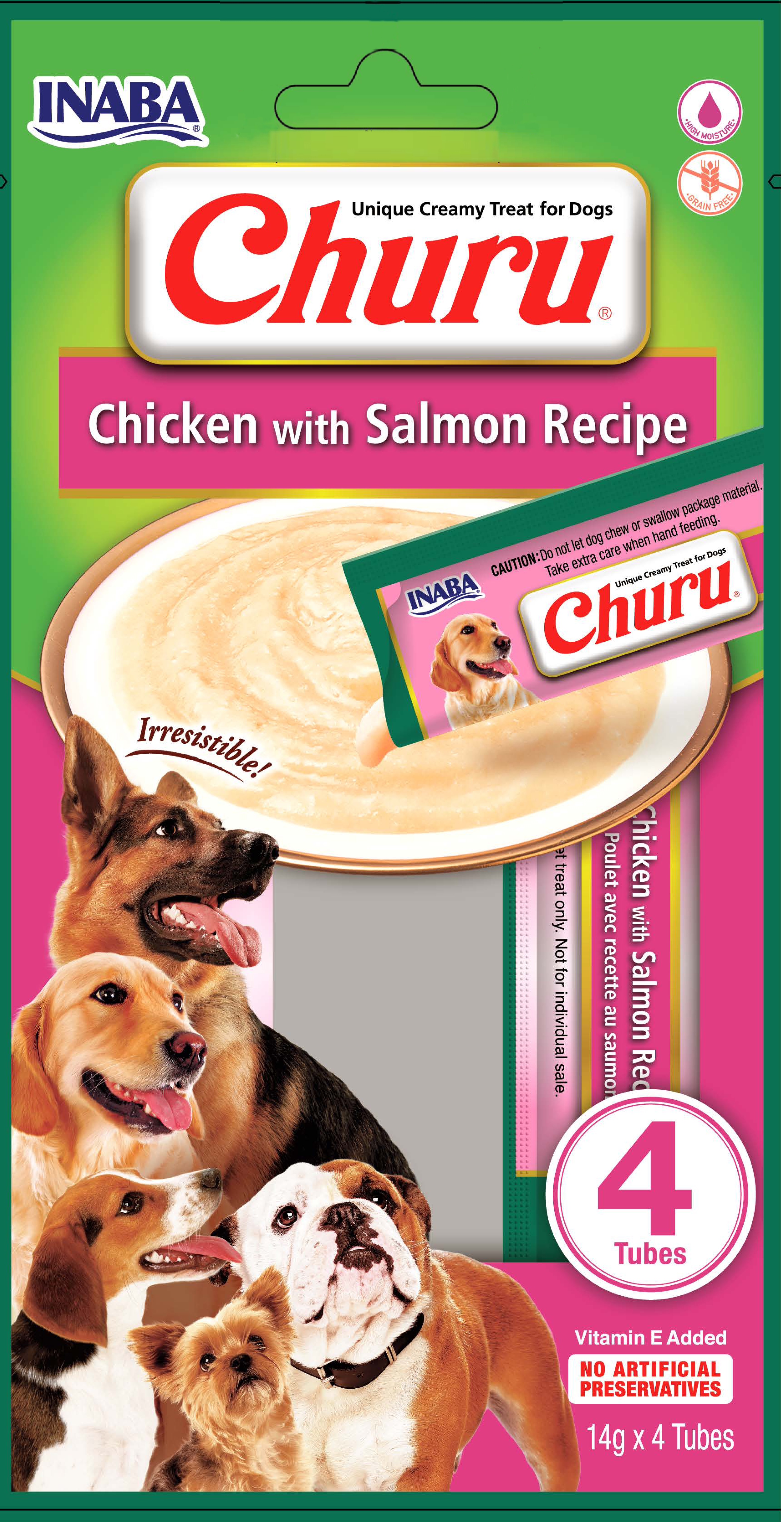 Inaba Dog Churu 4P Chicken With Salmon