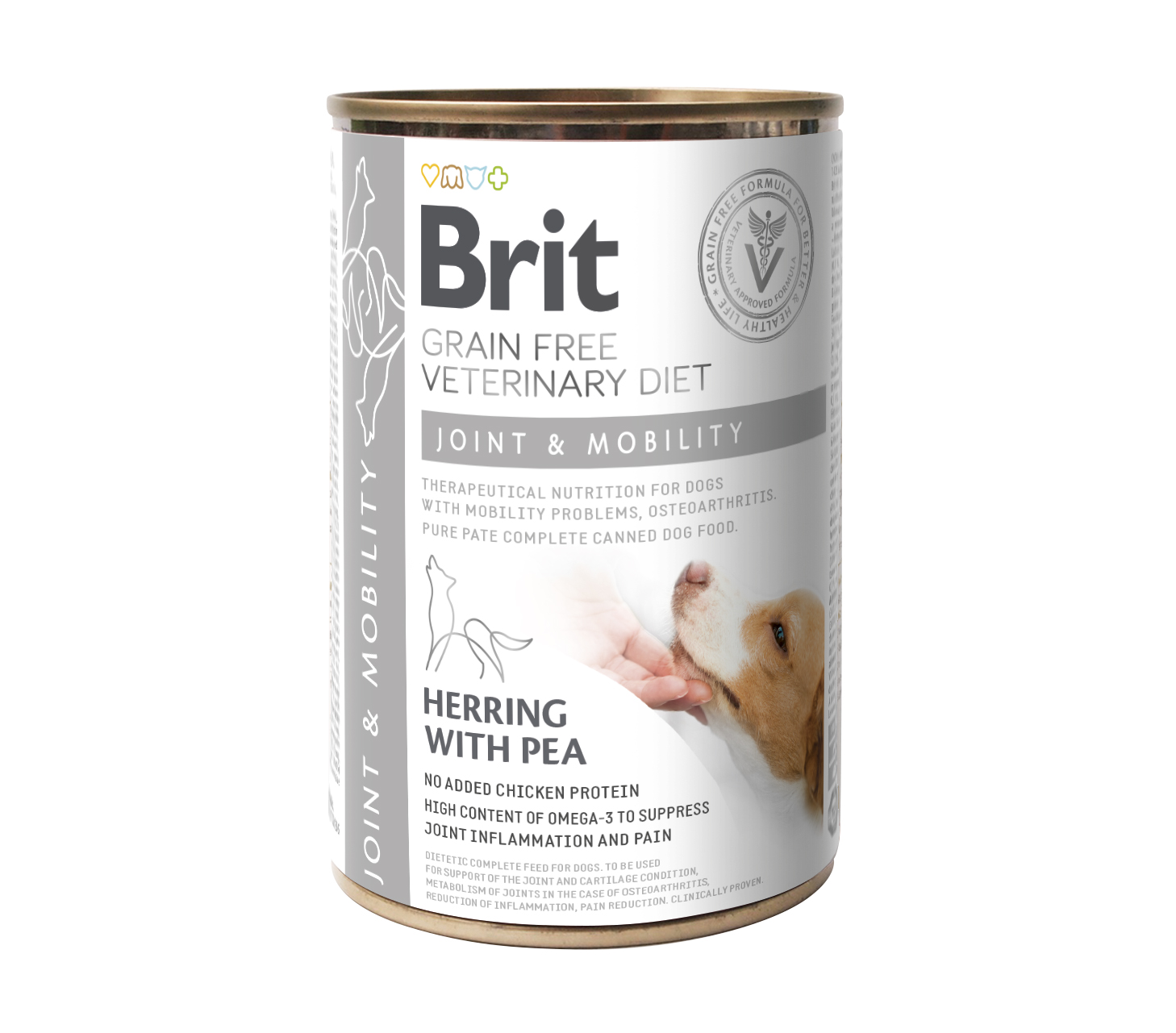 Brit Veterinary Diet Dog Joint & Mobility, śledź i indyk, 400 g Dietetyczna karma dla psa wspomagająca układ ruchu