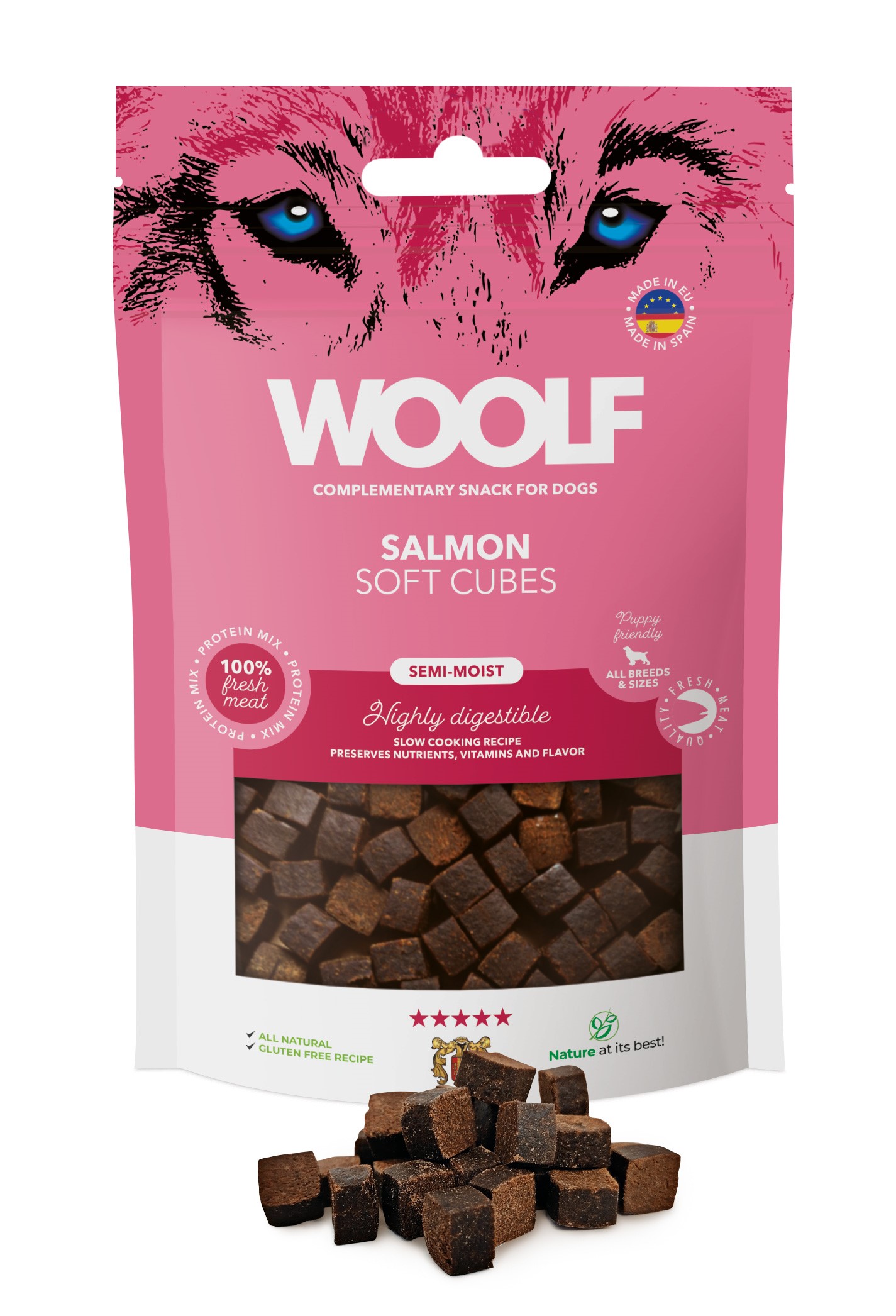 Woolf Soft Cubes Salmon 100g