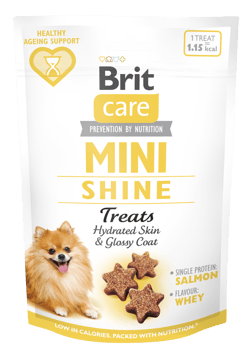 Brit Care Dog Mini Snacks Shine, łosoś, 50g Półmiękkie, funkcjonalne smakołyki dla psów małych i miniaturowych Brit Care Dog Mini Snacks Shine, łosoś, 50g Półmiękkie, funkcjonalne smakołyki dla psów małych i miniaturowych