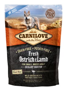Carnilove, struś i jagnięcina, 1,5 kg Bezzbożowa karma dla dorosłych psów małych ras Carnilove, struś i jagnięcina, 1,5 kg Bezzbożowa karma dla dorosłych psów małych ras