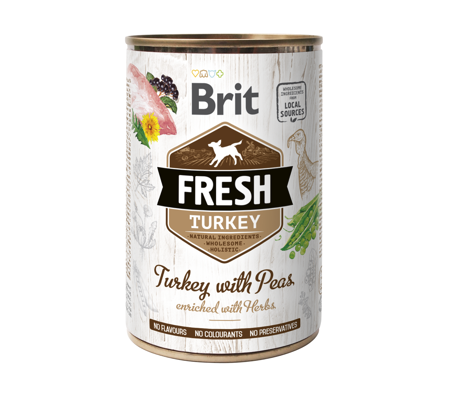 Brit Fresh, indyk i groch, 400 g Pełnoporcjowa karma mokra dla psów