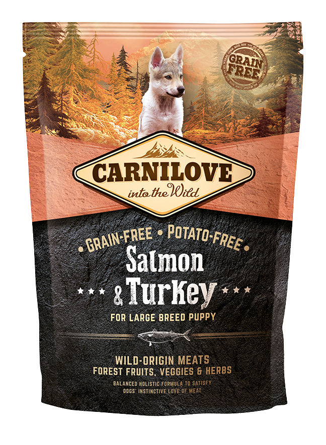 Carnilove, łosoś i indyk, 1,5kg Pełnoporcjowa karma dla szczeniąt wszystkich ras